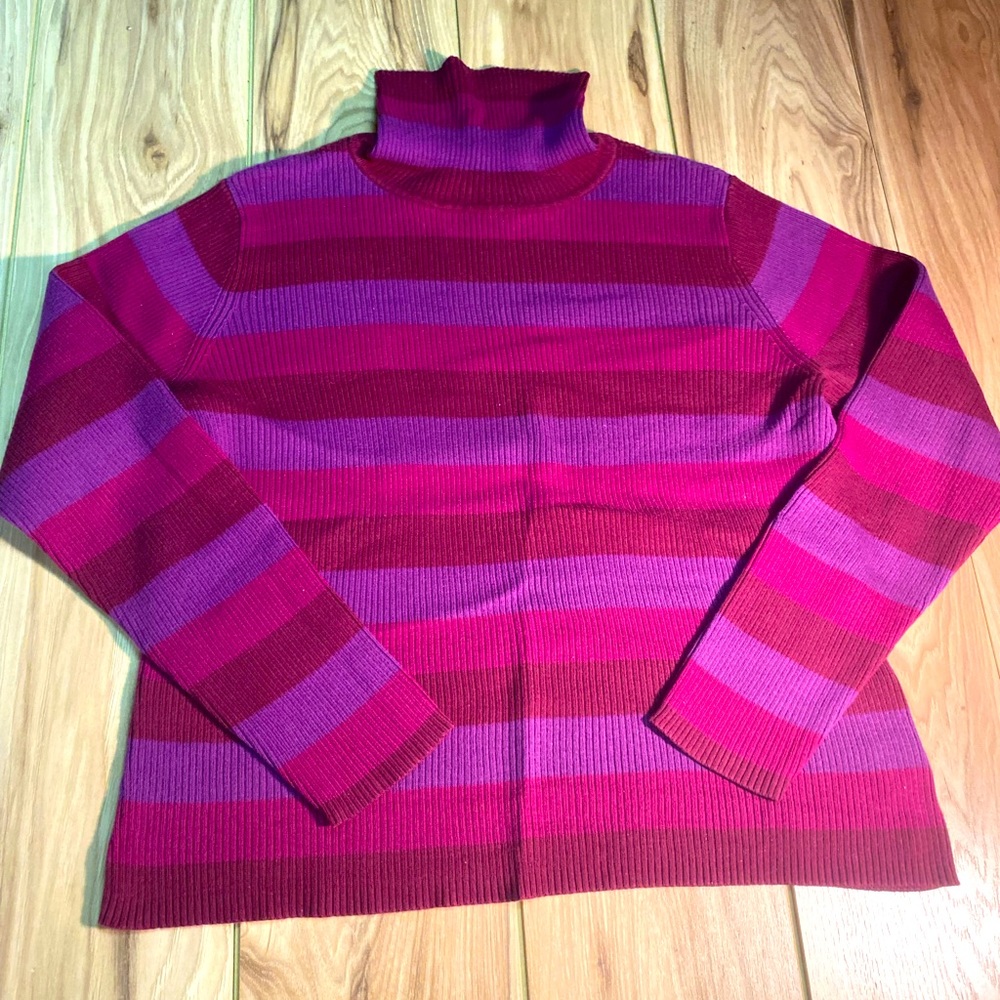 St. John’s Bay Turtleneck Striped Sweater in Large